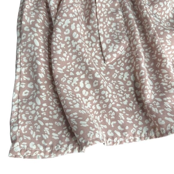 Shein Print Dress Shorts With Tie Lightweight Mauve Color - Picture 8 of 16